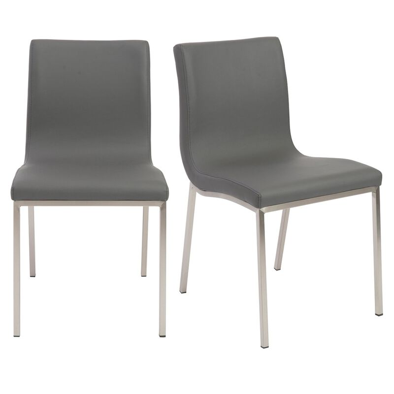 Set of 2 Minimalist Faux Leather Side Chairs – Simple & Elegant