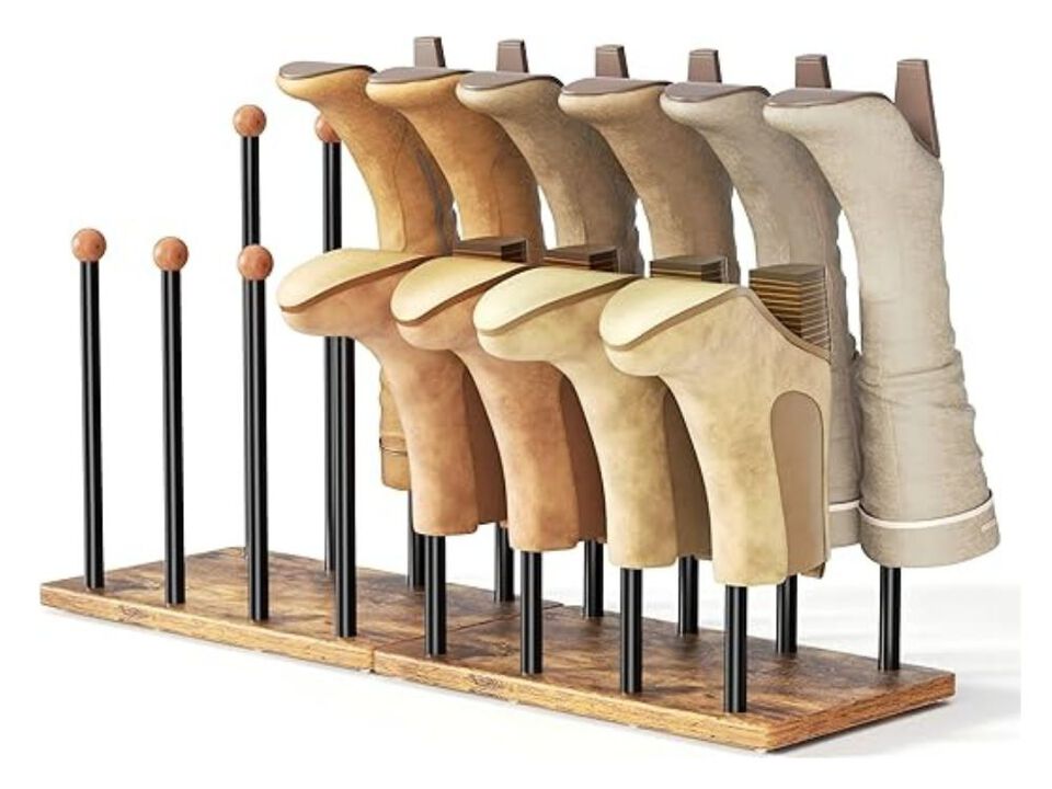 Metal Shoe Organizer 8 Pair Boot Rack Cedar Ball End Boot Rack