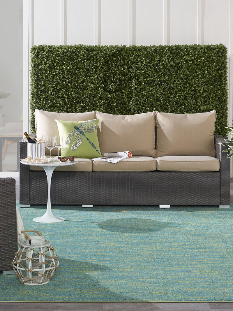 Nourison Essentials NRE01 Blue/Green 7' x 10' Rug image number 1