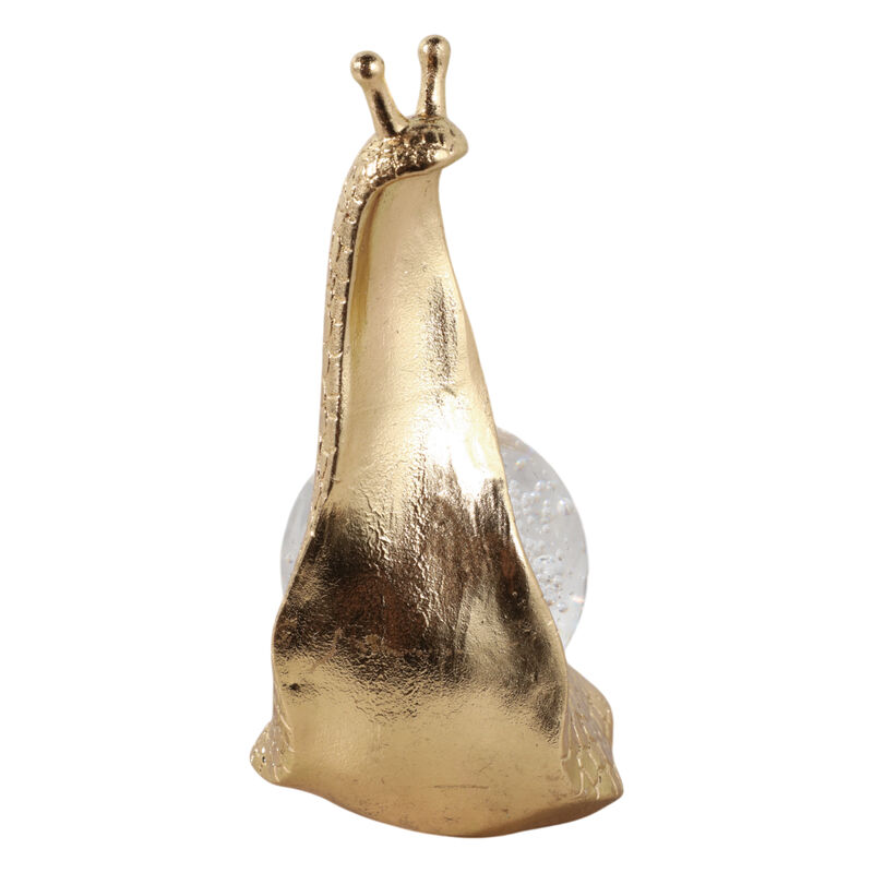 8" Snail With Glass Ball, Gold image number 2