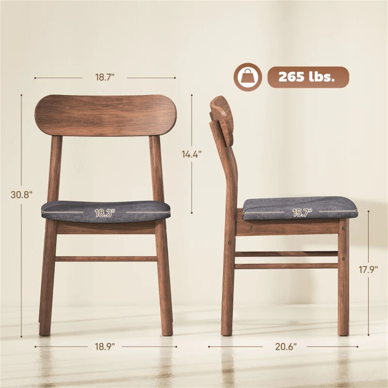 Set of 4 Comfortable Arched Back Dining Chairs - Upholstered Kitchen Chairs with Padded Seats image number 3