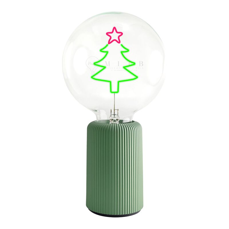 Bulb XMAS TREE Red/ Green with Base Table Lamp PORTABLE Pop image number 0