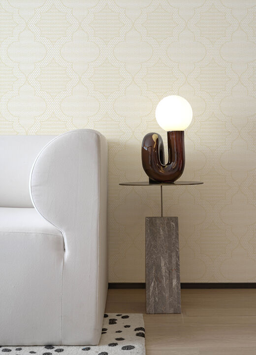 Ernest Yellow Quilted Quatrefoil Wallpaper (Set of 2)