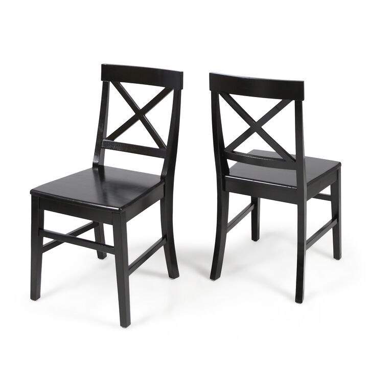 Merax Farmhouse Acacia Wood Dining Chairs 2 PCS