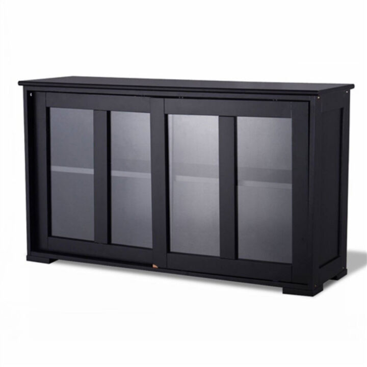 2-Door Sideboard Buffet Cabinet – Glass Sliding Doors for Stylish Dining Storage