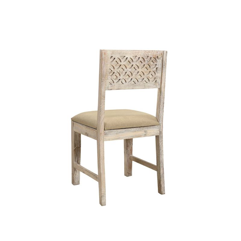 Taran Designs Jensen Carved Solid Wood Dining Chairs (Set of 2)