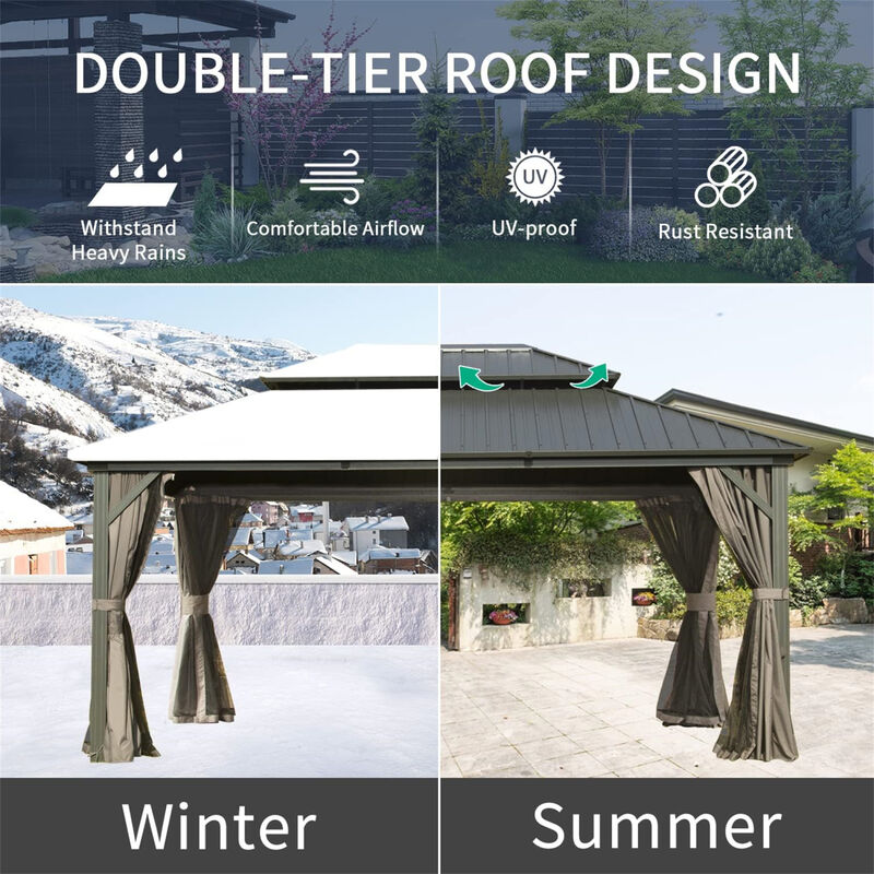 Streamdale 12' X 14' Hardtop Gazebo, Aluminum Metal Gazebo image number 4