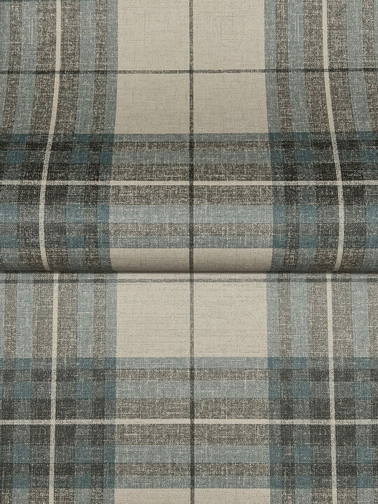 Cabin Check Teal Plaid Wallpaper