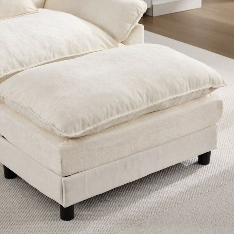 Envelor Chenille Upholstered Accent Chair with Ottoman, Set of 2 image number 6