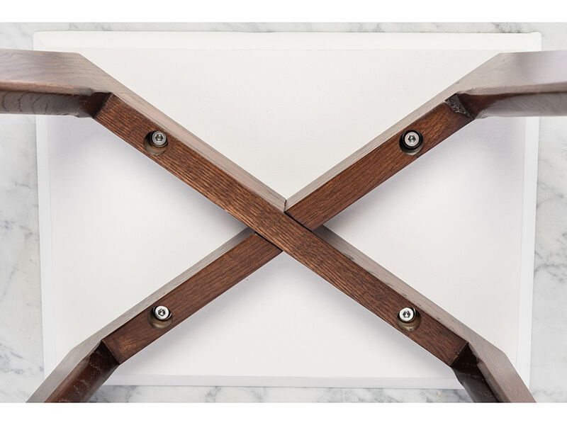 Faura 18" x 43.5" Rectangular Italian Carrara White Marble Coffee Table with Legs