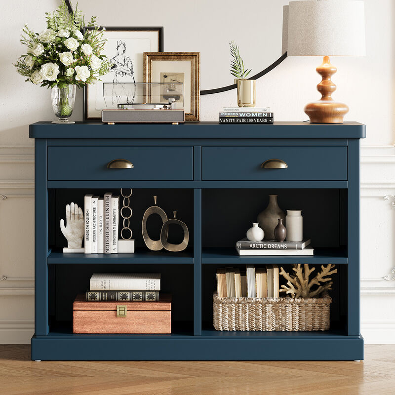 Hegrer 2 Drawers and Open Storage Shelves  Console Table image number 2