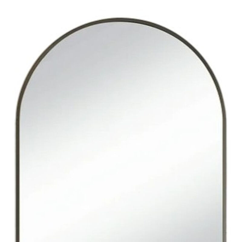 HomeRoots 35" Black Metal Arch Framed Accent Mirror image number 3