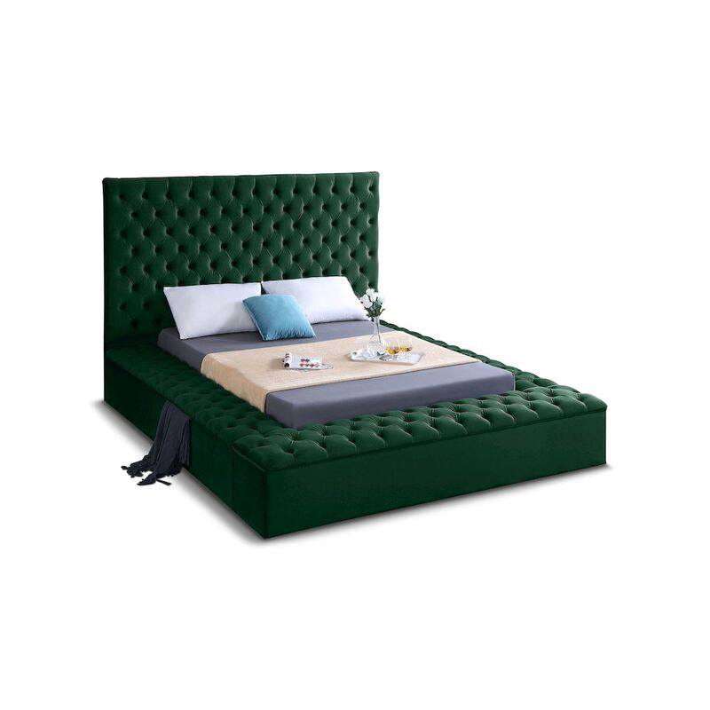 Meridian Furniture Bliss Green Velvet King Bed