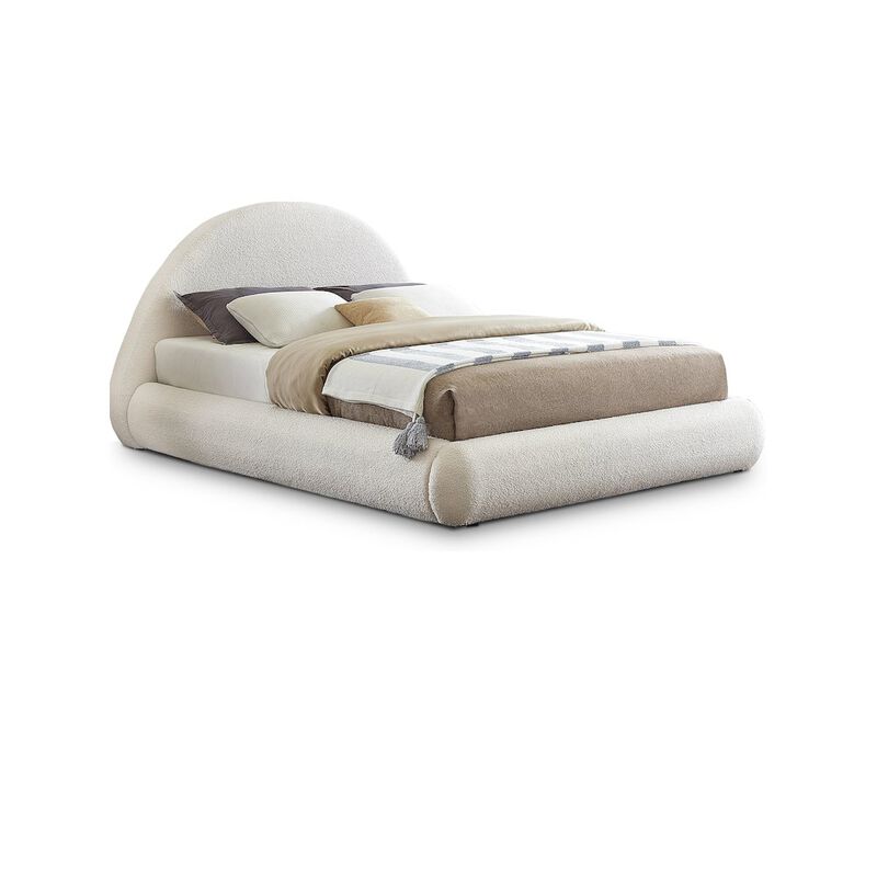Meridian Furniture Rudy Cream Teddy Fabric King Bed
