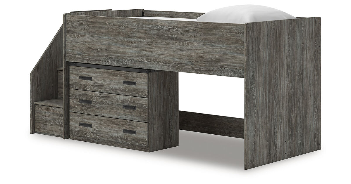 Frandern Twin Loft Bed with Drawer Storage