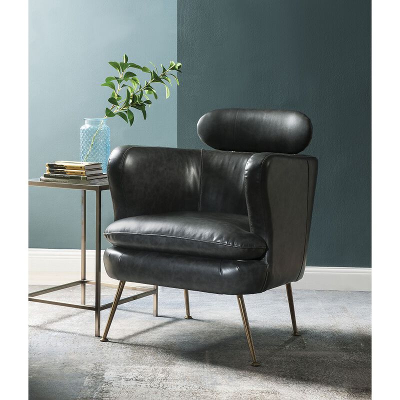 Phelan Accent Chair in Dark Gray PU