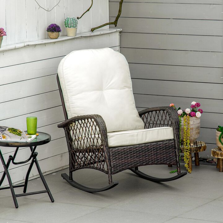 Hivvago Patio Rattan Rocking Chair