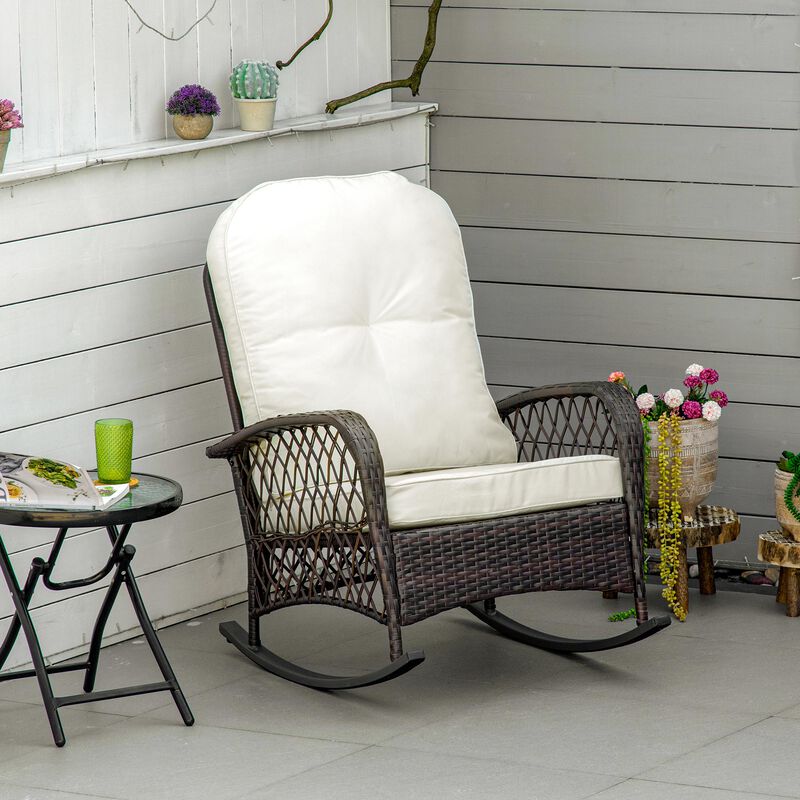 Hivvago Patio Rattan Rocking Chair image number 1