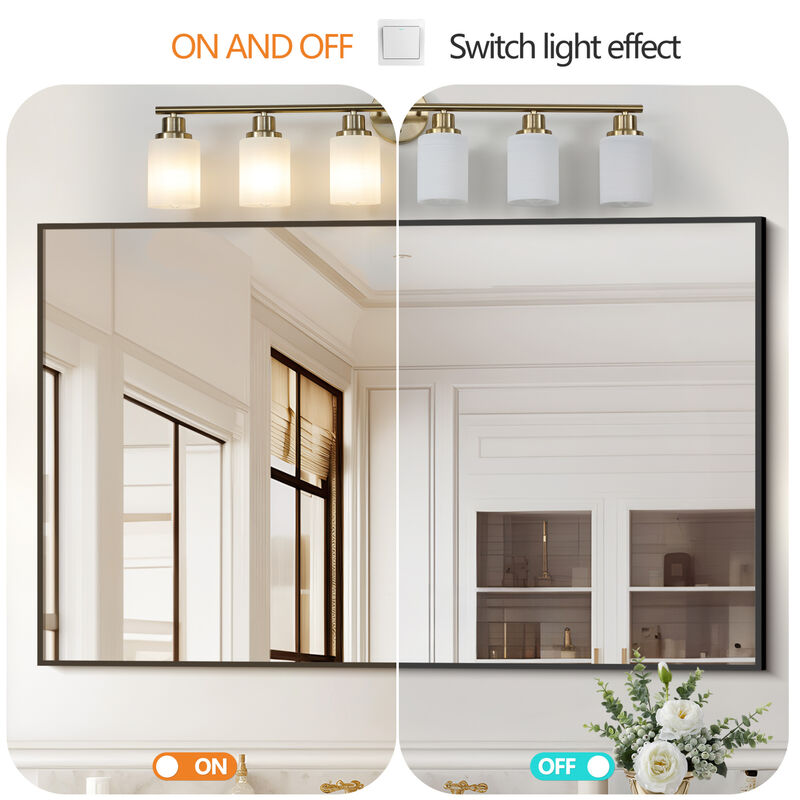 ELEMENT ACE 39 Inch 6-Light Wall Mounted Vanity Lighting Fixture with Frosted Glass Shades for Bathroom Dressing Room Hallway Indoor Decorative Illumination image number 8