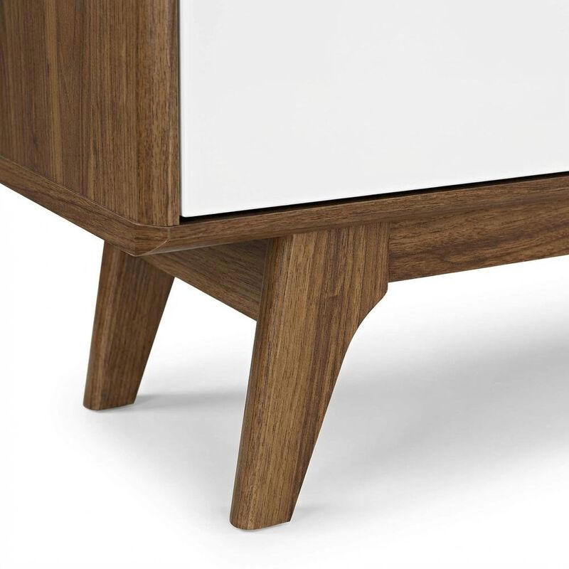 Wooden brown TV stand with 59-inch width and sleek design for modern living image number 6
