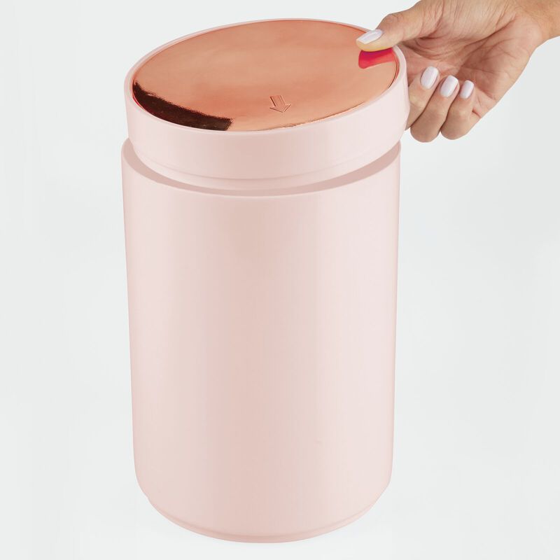 mDesign Toilet Bowl Brush and Wastebasket Combo - Set of 2 - Light Pink/Rose image number 5