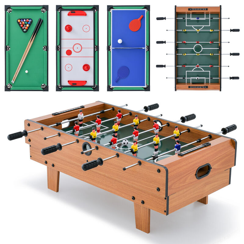 Multi Game Table with Foosball Pool Hockey and Table Tennis for Kids and Adults-Natural image number 8
