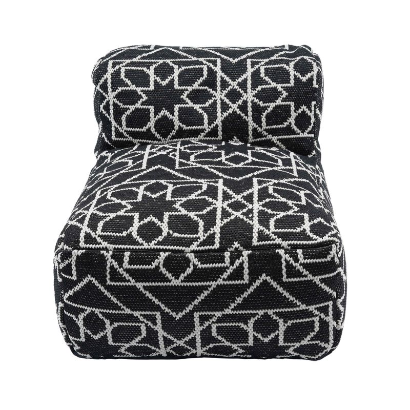 Chiara Outdoor Black Accent Pouf
