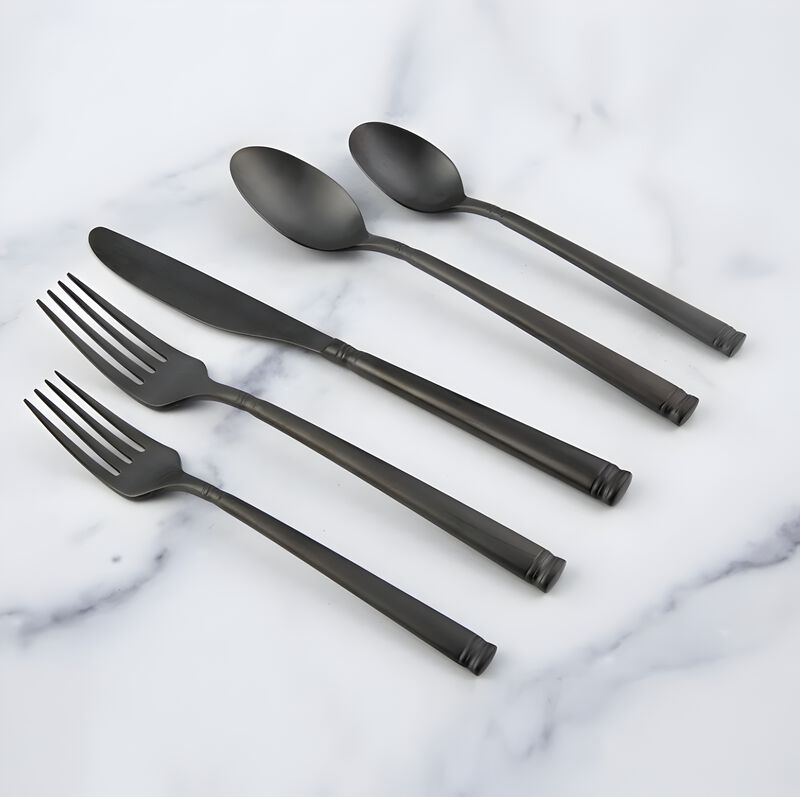 Cambridge 510020CPG12DS Emmy Black Satin 20-Piece Flatware Set image number 1