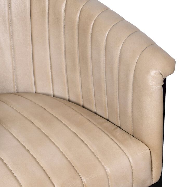 Alex Hamilton Wilbur Genuine Leather Dining Chair In Stone