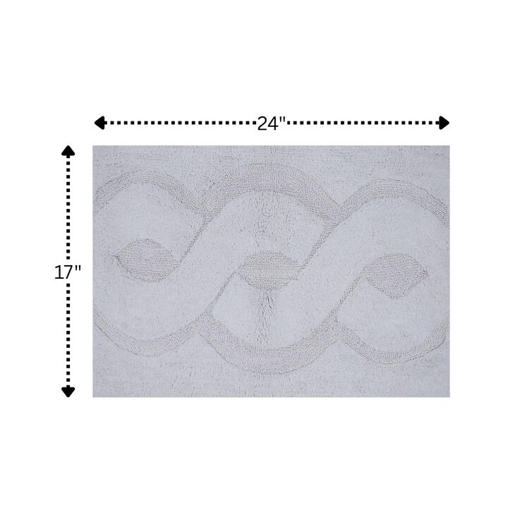 Beautiful Sculptured Chain Design Bath Rug With Anti Skid Latex Back  Made Cotton Super Soft