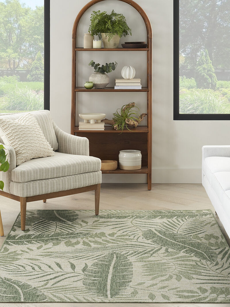 Garden Oasis GOA02 Ivory/Green 5' x 7' Rug