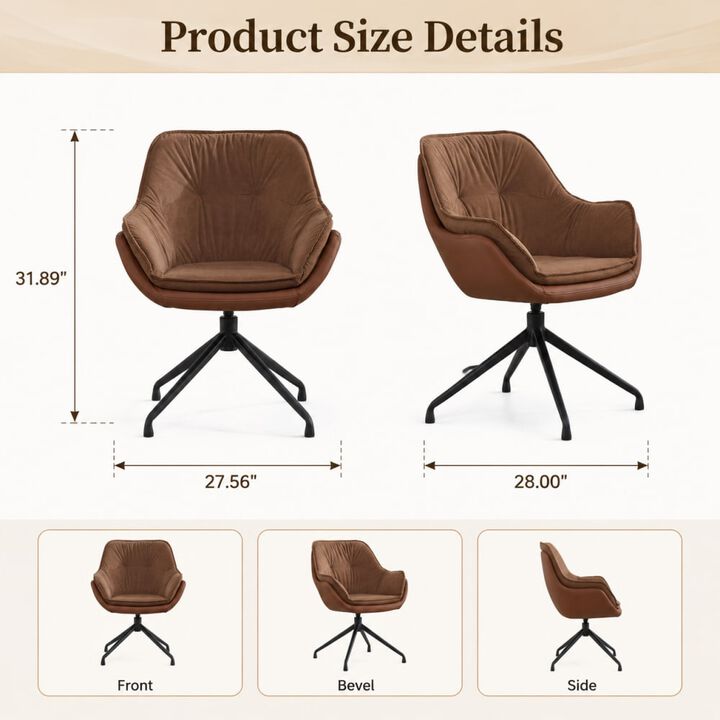 GOODSILO Ergonomic High Back Faux Leather Office Chair with Adjustable Height, 360&deg; Swivel and Soft Padding for All-Day Comfort