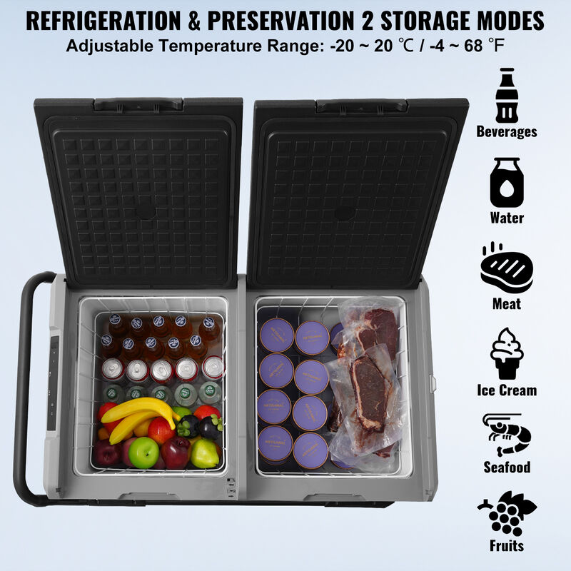VEVOR Portable Car Refrigerator Freezer Compressor 115 L Dual Zone for Car Home image number 2