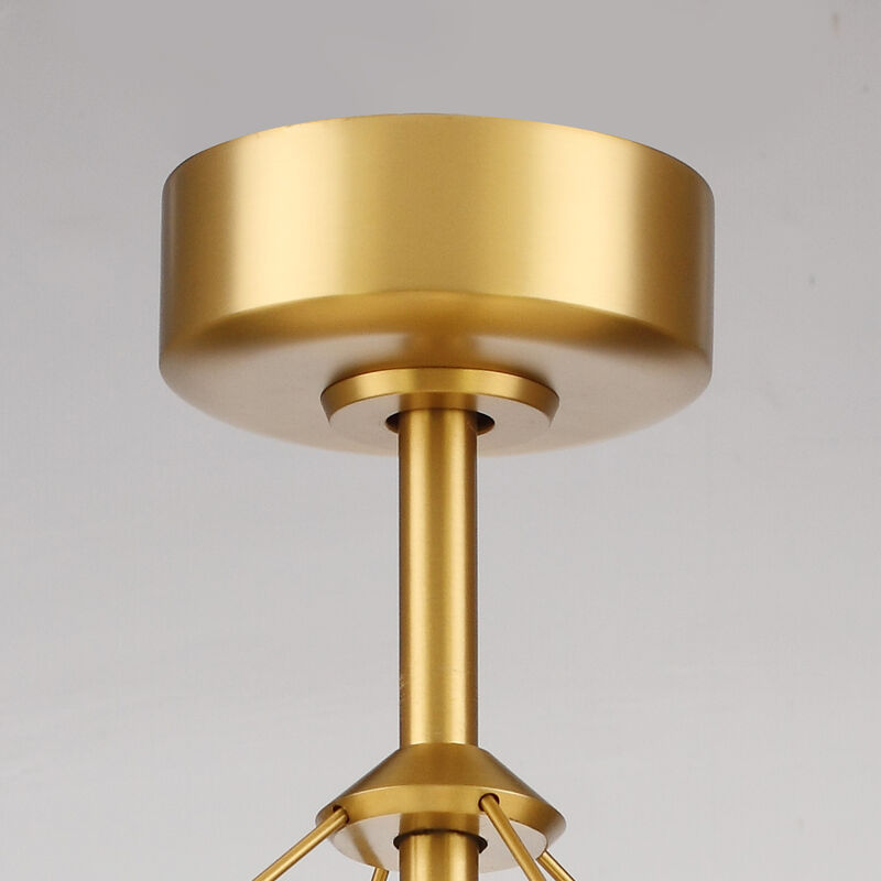 30 in. Plated Brass Integrated LED Dimmable Wheel Ceiling Fan with Light and Remote