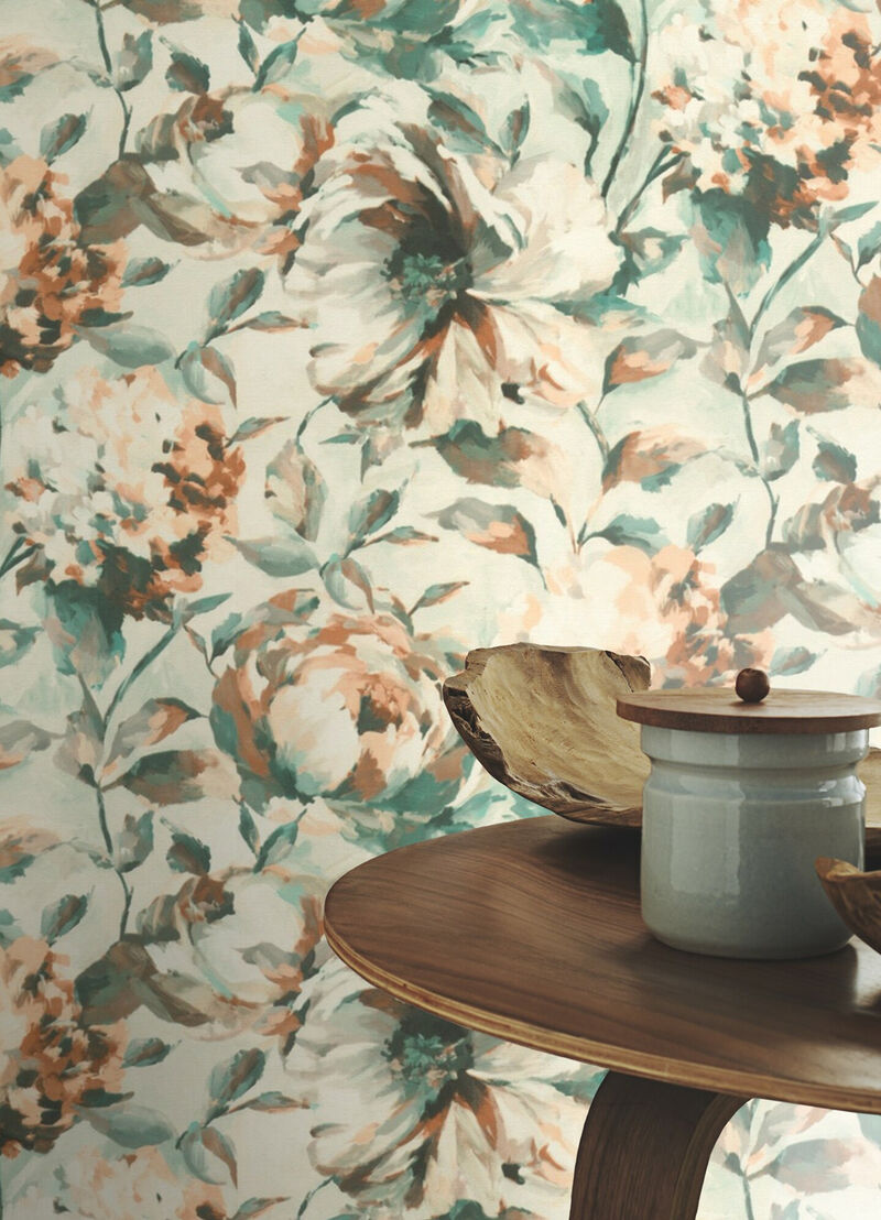 Attia Light Blue Floral Wallpaper image number 2