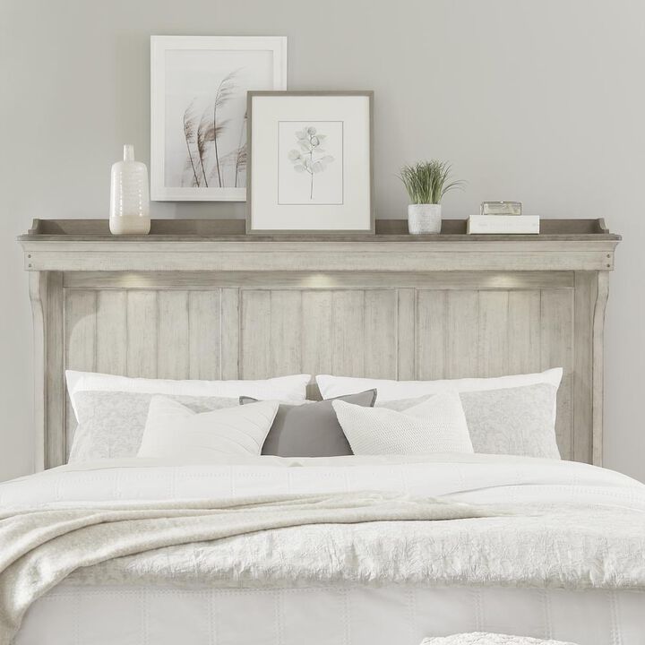Liberty Furniture King Mantle Headboard Farmhouse White