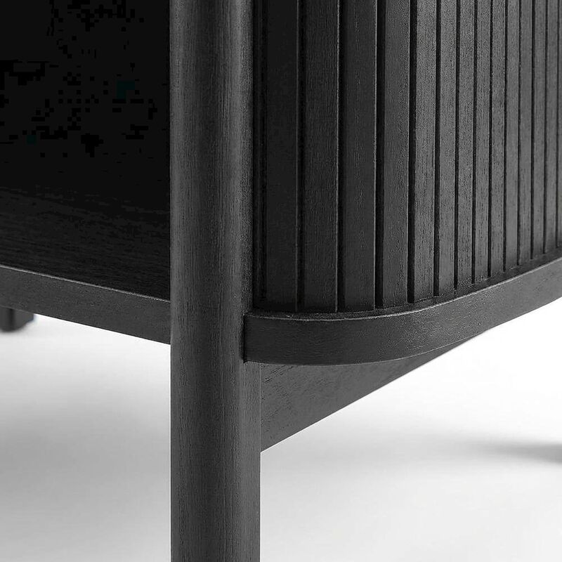Nightstand with Open Storage in Black, for Bedroom Living Space image number 5