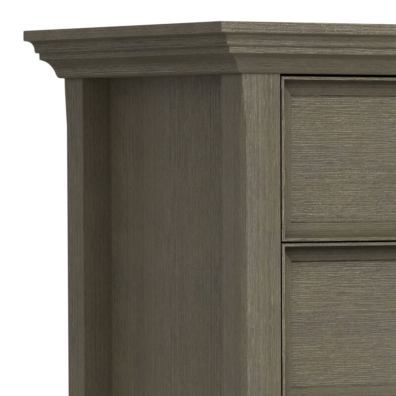 Amherst SOLID WOOD 24 inch Wide Traditional Bedside Nightstand Table in Farmhouse Grey