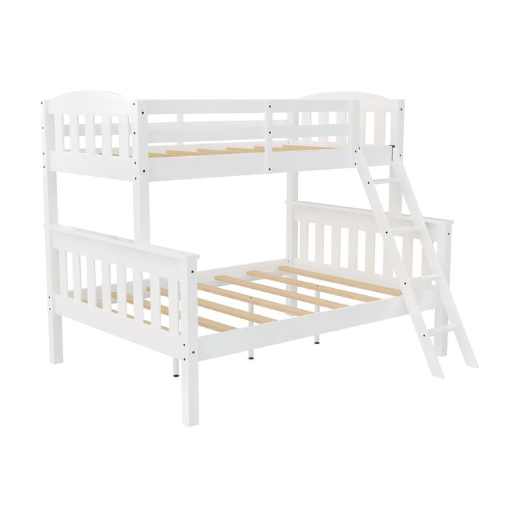DHP Airlie Twin-Over-Full Bunk Bed with Ladder, White