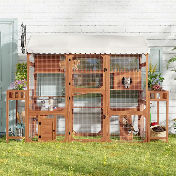 Tiskix Outdoor Cat Enclosure Wooden Catio