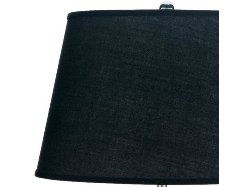 27 Inch Modern Table Lamp, Spindle Design Body, Set of 2, Black, Chrome - Benzara
