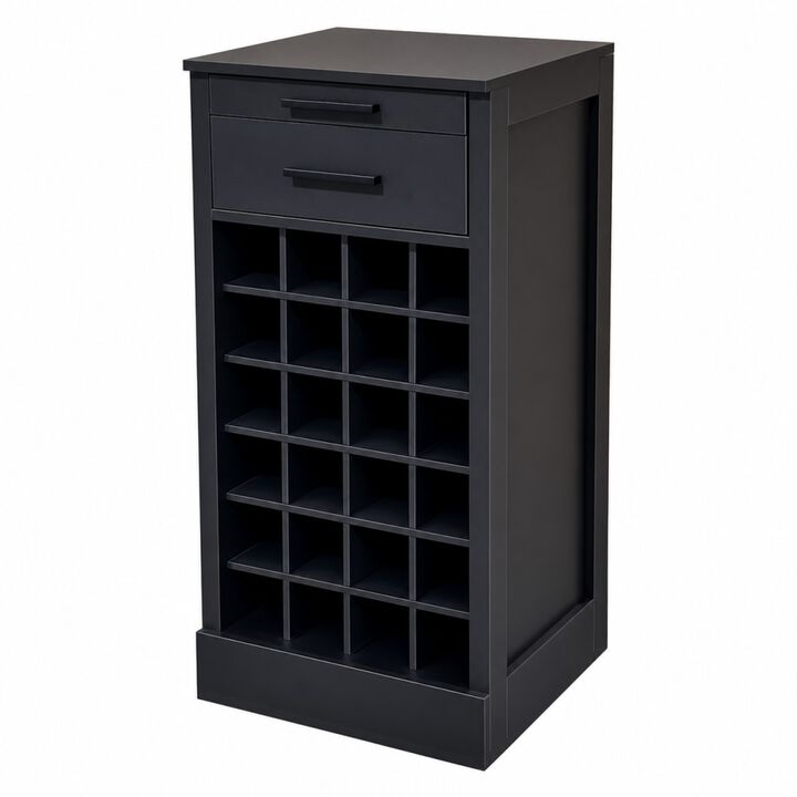 ELEMENT ACE Modular 28-Bottle Wine Bar Buffet Cabinet Durable Wood Storage for Wine Enthusiasts Home Dining and Entertaining Spaces