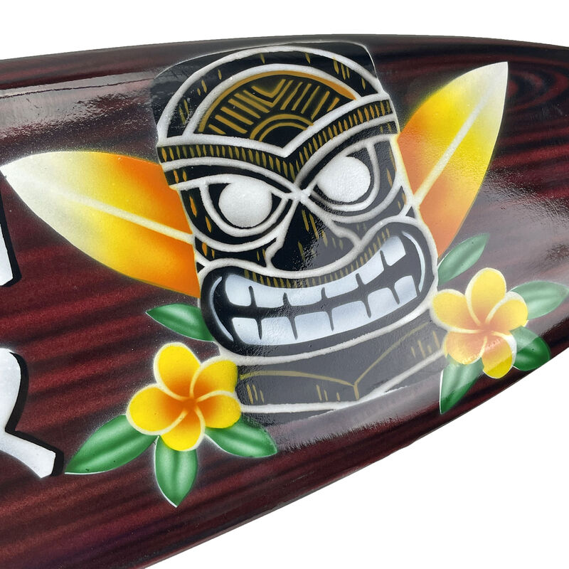 Wooden Tiki Bar Surfboard Wall Decor 39.5" Decorative Beach Sign Art image number 3