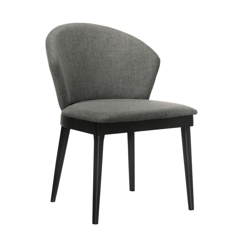 5 Piece Dining Chair with Curved Shell Back Chair, Black and Gray-Benzara image number 2
