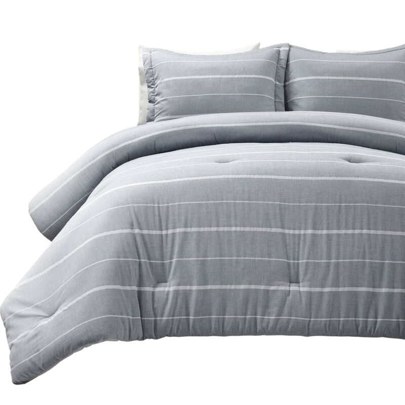 Soft Stripe 3-Piece Comforter Set Lightweight Bedding for a Stylish Bedroom Look