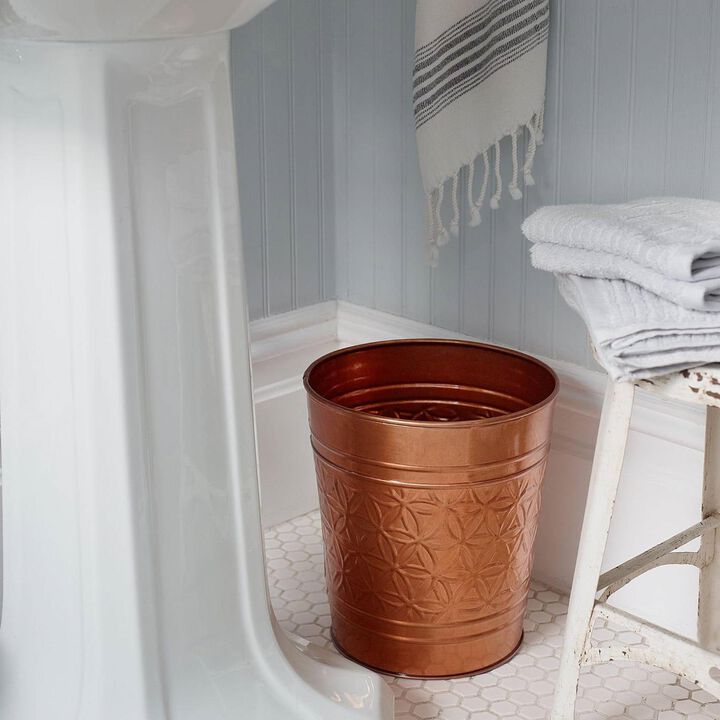 Metal Waste Basket&ndash; Bathroom or Bedroom Trash Can