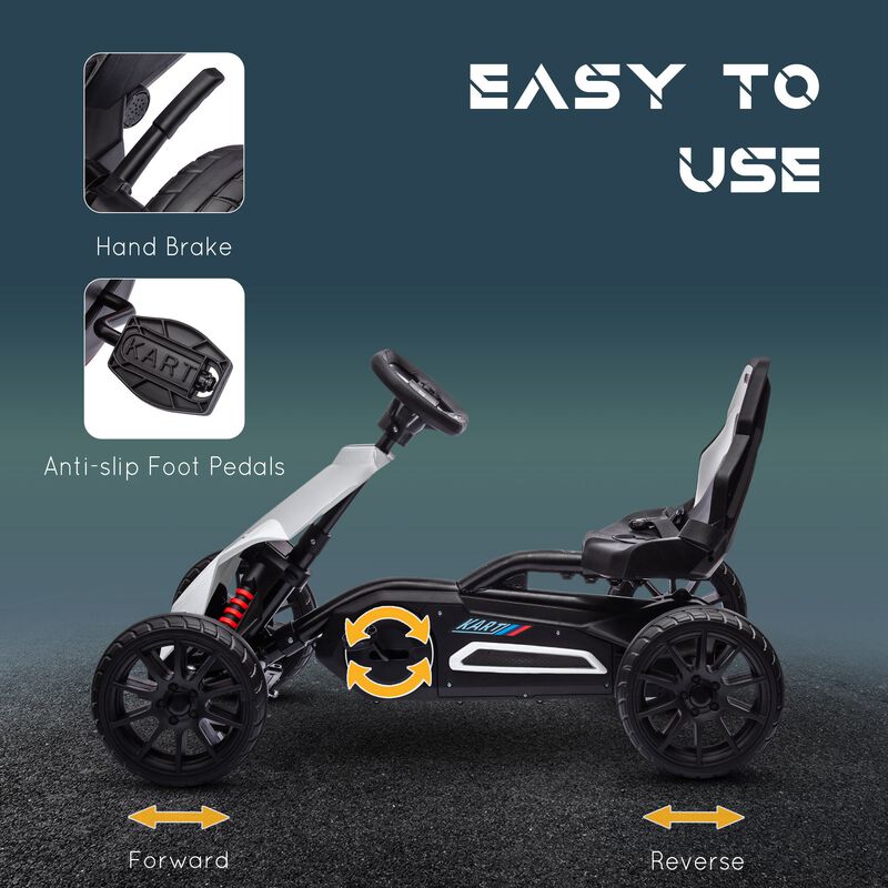 BreeBe Kids Pedal Go Kart W/ Adjustable Seat, Swing Axle image number 4