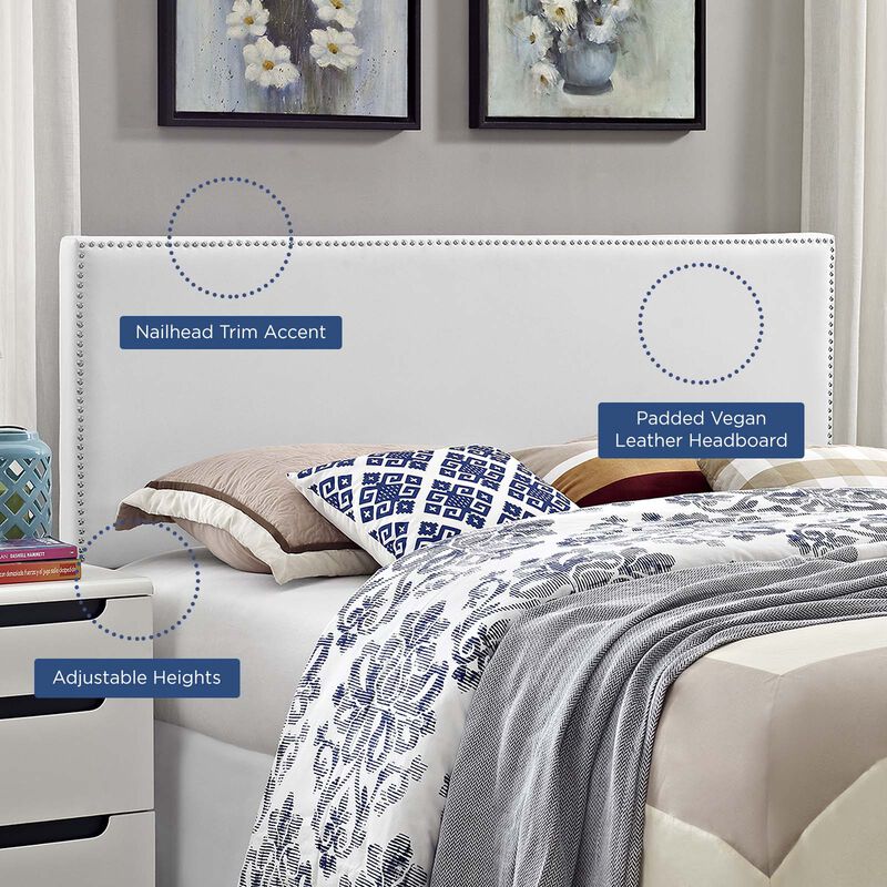 Modway - Phoebe Full Upholstered Vinyl Headboard White image number 4