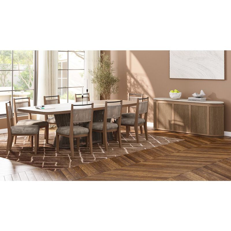 I Home Furnishings Elements Rope Back Chair - In Toffee Finish