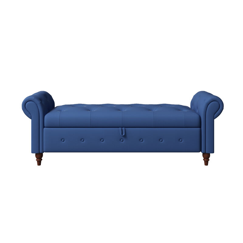 Streamdale Bed Bench Navy Blue Fabric image number 6